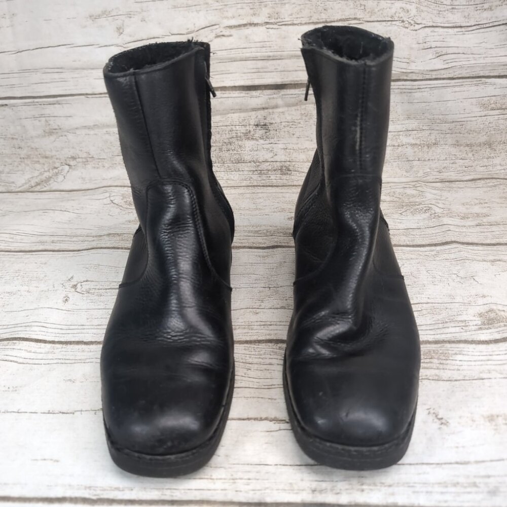 Inouk Lined Black Leather Zipper Closure Boots Women Size 7 - Picture 2 of 10